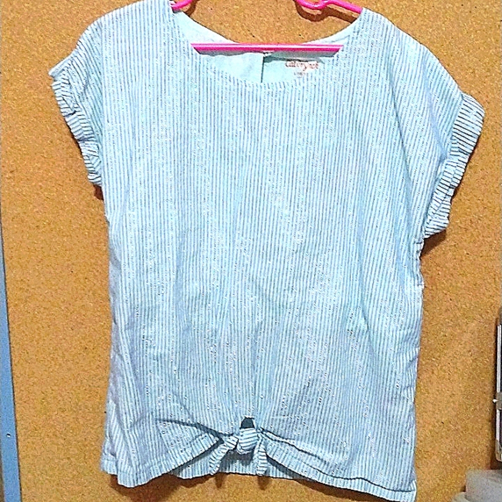 Cat and Jack size 10-12 Blue striped shirt